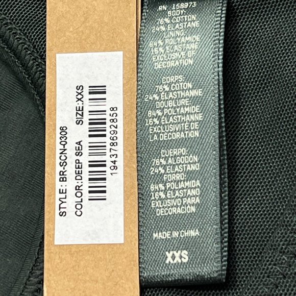 SKIMS Body Basics Wide Neck Bralette Deep Sea XXS - Picture 6 of 8